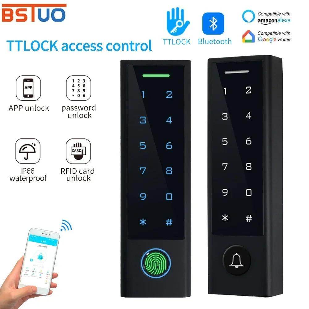 Lock App Access Control Keypad IP66, Fingerprint/Card/PIN, Bluetooth, Alexa/Google - P12 Hub Europe