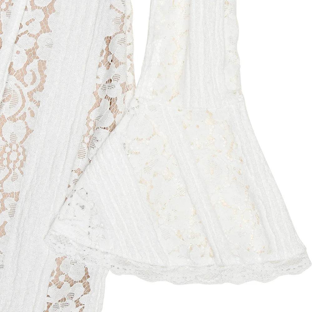 White Off Shoulder Lace Maxi Dress - Wedding Guest - P12 Hub Europe