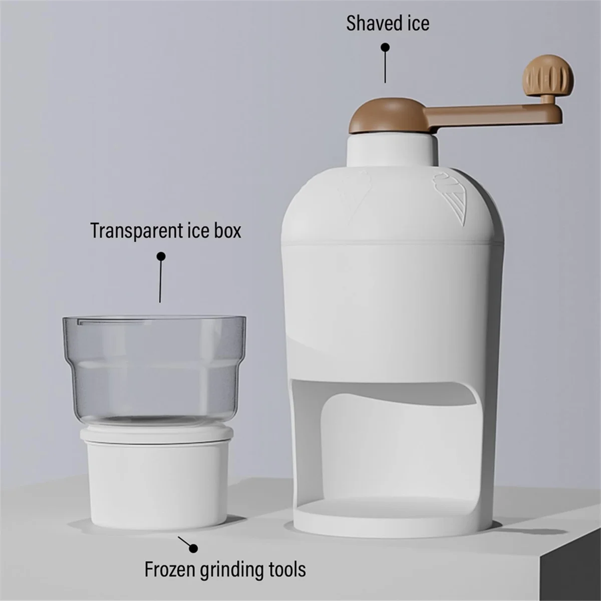 Manual Ice Crusher Rotary Ice Crusher Shaved Ice Maker Household Portable Ice Machine Hand Crank Ice Chopper Clearance