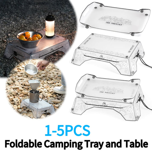 1-5PCS Foldable Camping Tray Ultralight Small Backpacking Table Portable Outdoor Fishing Furniture Multifunctional for Picnic