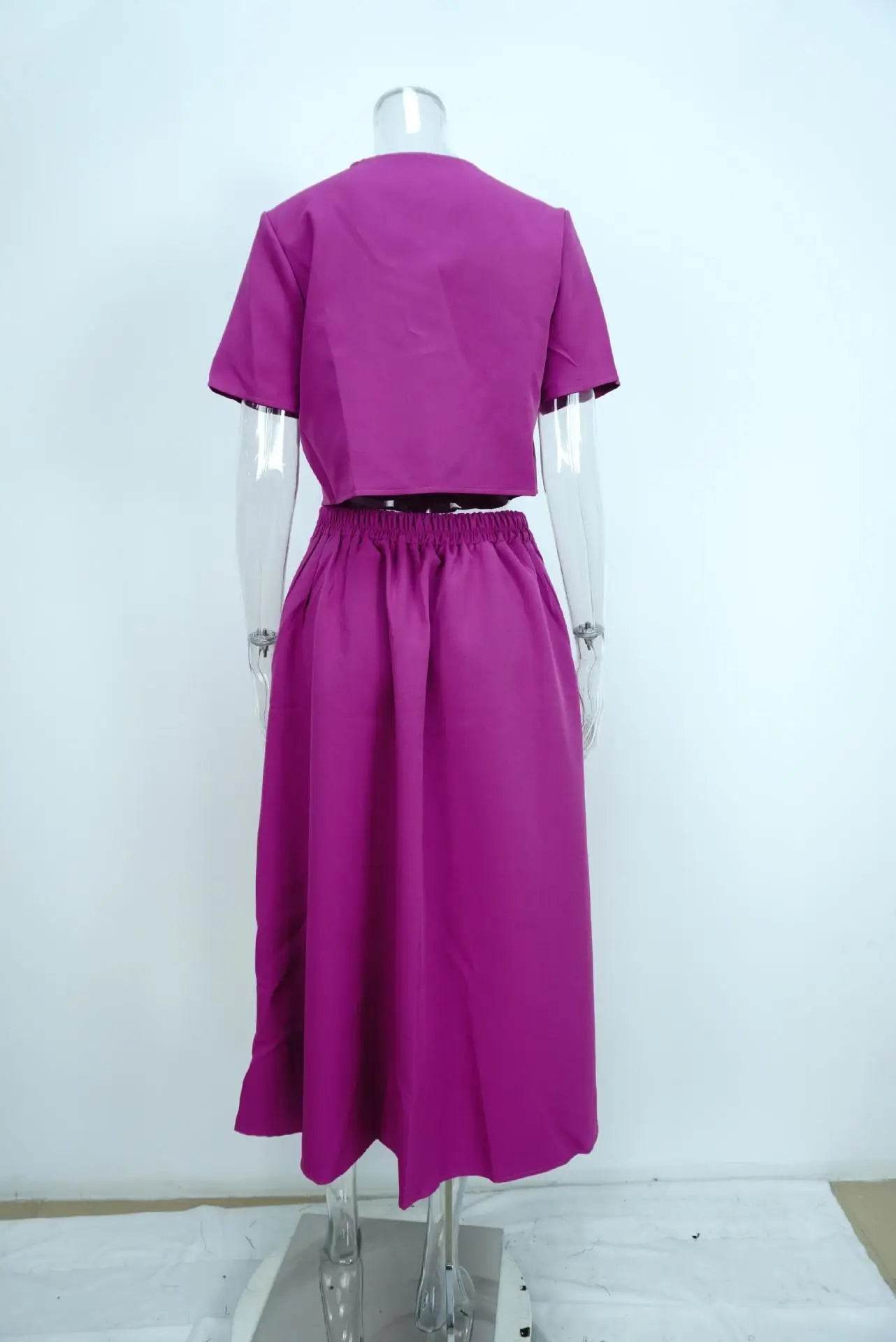 Office Crop Shirt Skirt Set - P12 Hub Europe