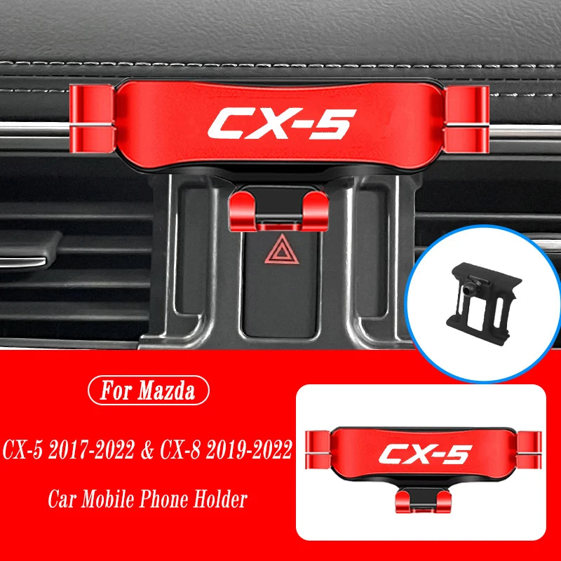 Car Mobile Phone Holder For Mazda CX-5 2015-2022 CX8 2019-2022 Air Vent Mounts Stand GPS Gravity Navigation Bracket Accessories