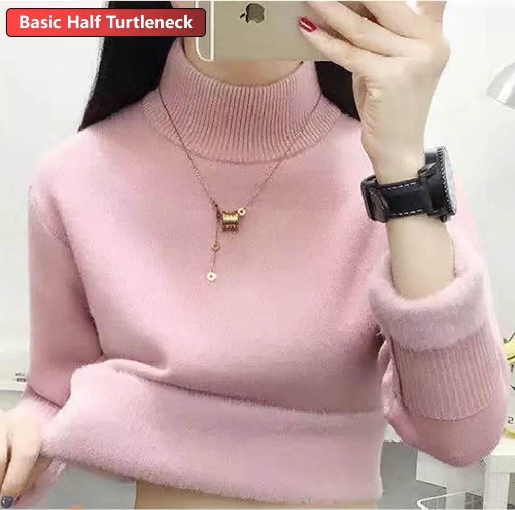 Elegant Velvet Lined Turtleneck Sweater - P12 Hub Europe