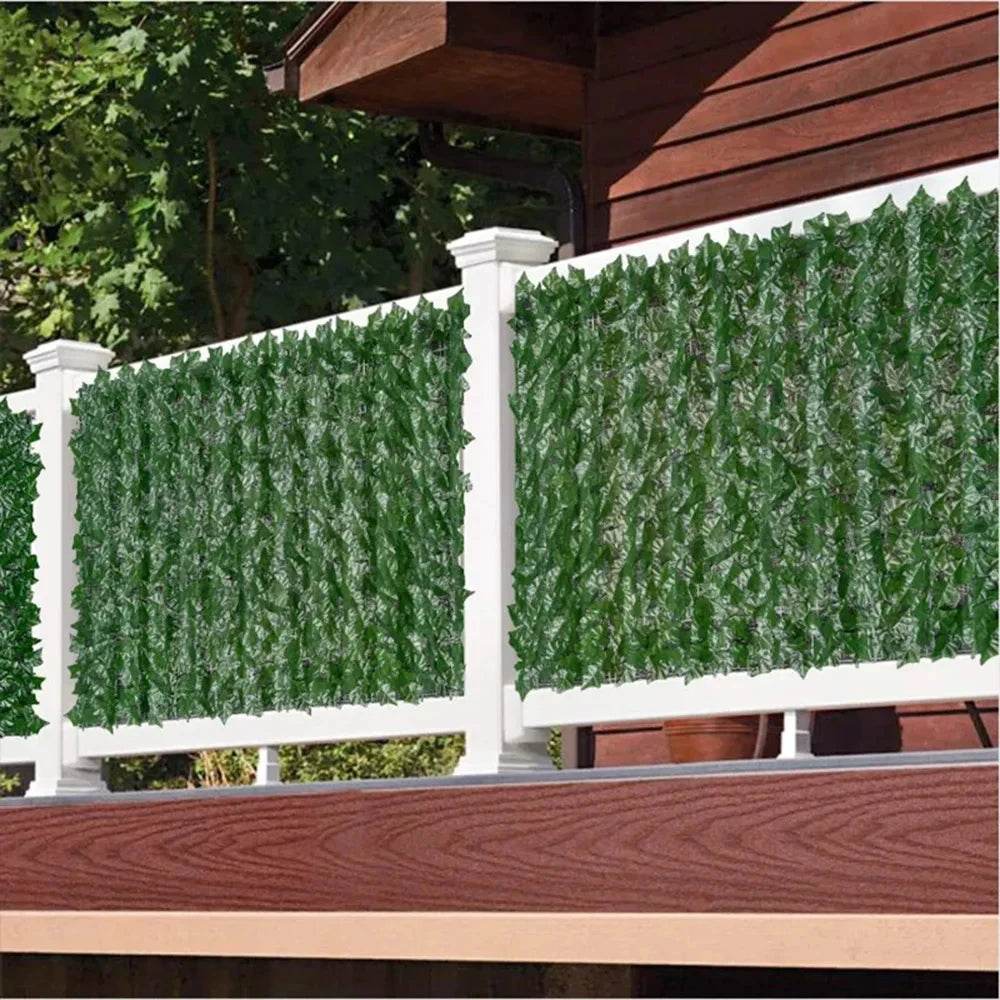 50X200cm Artificial Ivy Hedge Green Leaf Fence Panels Faux Privacy Fence Screen for Home Outdoor Garden Balcony Decoration 1X3m - P12 Hub Europe