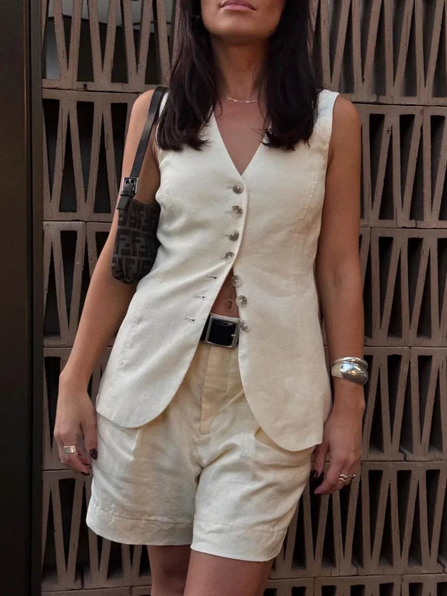 Wolfeel Cotton Linen Shorts Set - P12 Hub Europe