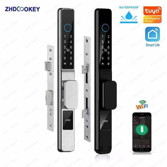 WiFi Smart Sliding Door Lock IP66, Fingerprint, Card, Code - P12 Hub Europe