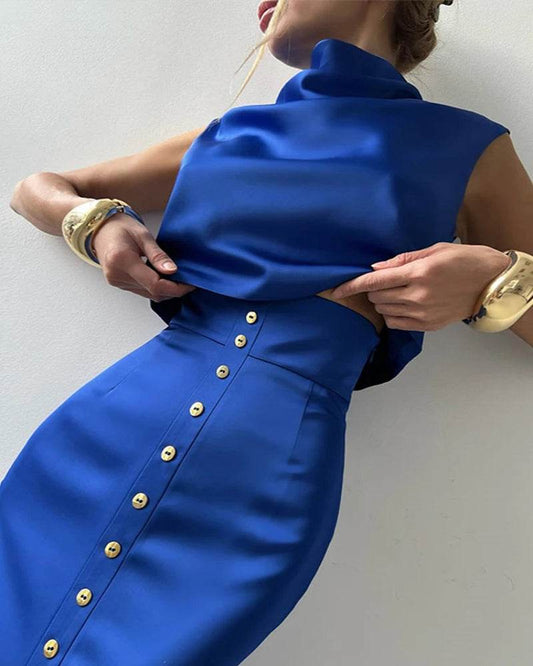 Elegant Split Skirt Crop Set - P12 Hub Europe
