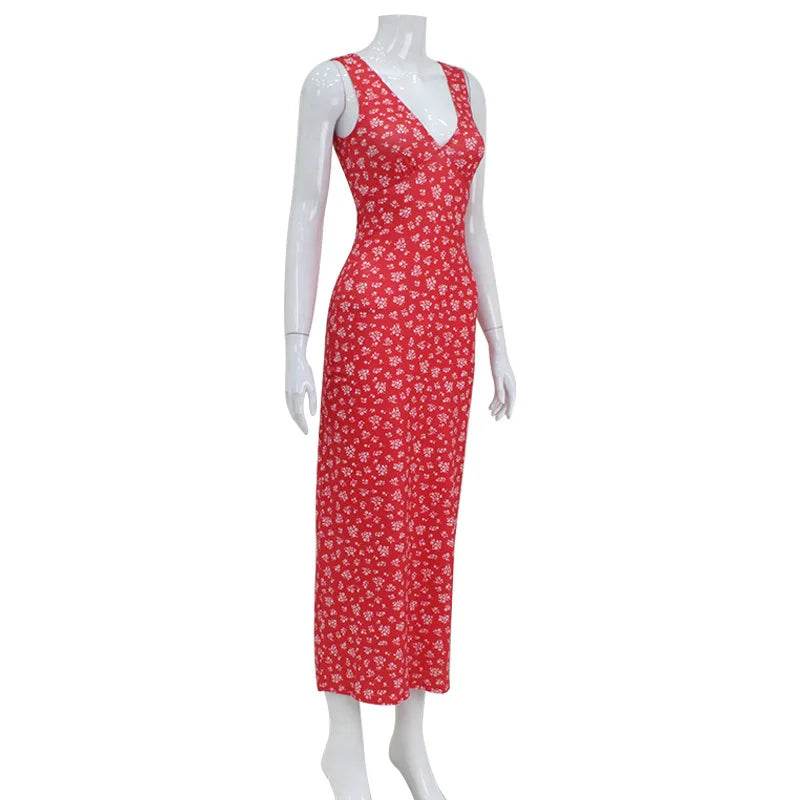2025 French Retro Floral Summer Dress - Beach Skirt - P12 Hub Europe