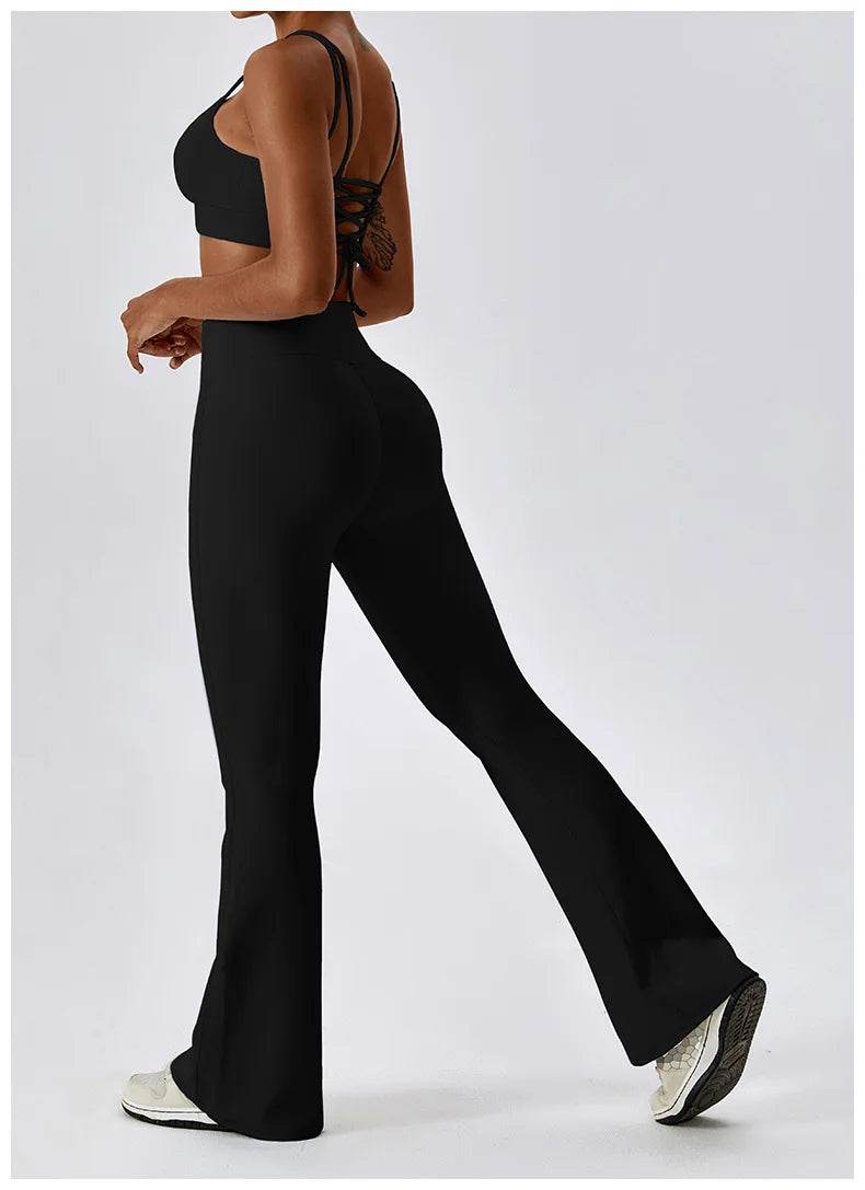 Women's High-Waist Flare Leggings - P12 Hub Europe