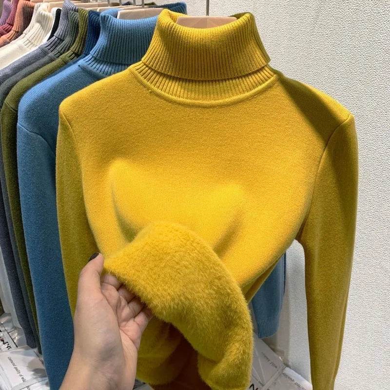 Elegant Velvet Lined Turtleneck Sweater - P12 Hub Europe
