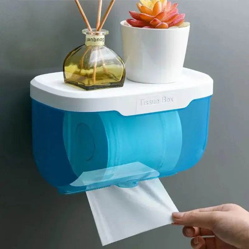 Punch-free Toilet Paper Holder Box Waterproof Storage Toilet Paper Storage Rack Paper Towel Kitchen Bathroom Storage Box - P12 Hub Europe