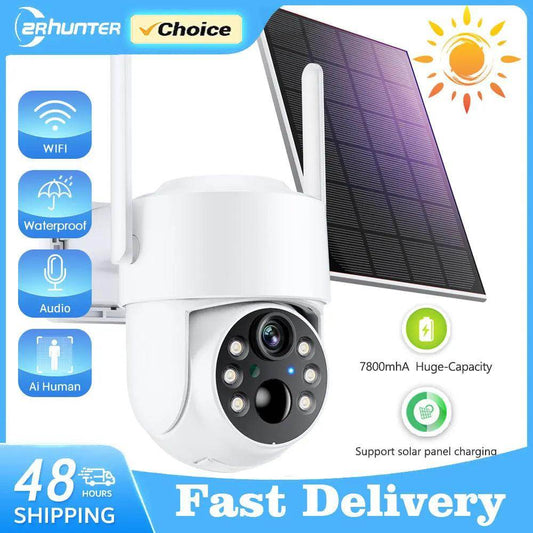 Outdoor Solar Camera WiFi PTZ 4MP, Battery, AI Detect, IP66 - P12 Hub Europe