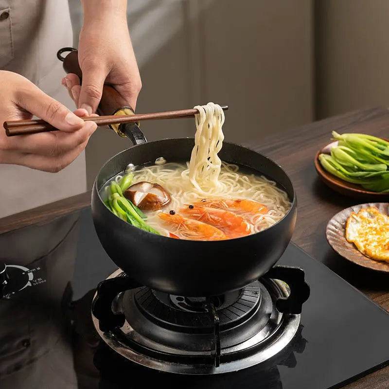 Ancient method big belly iron pot for household use, pure hand made iron stew wok, non stick smooth small iron pot - P12 Hub Europe