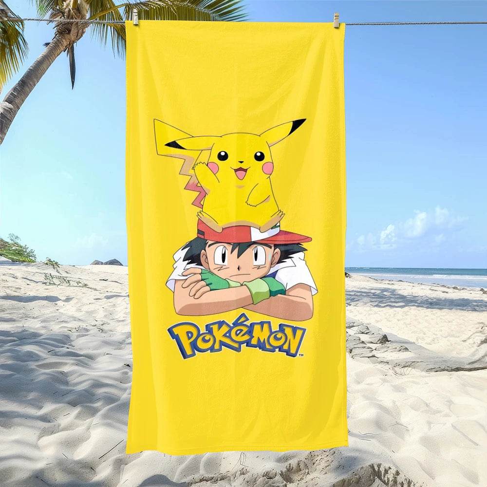 Pikachu-Printed Beach Towels: Fun for Pokémon Fans at the Shore! Suitable for towels, bath towels, beach towels - P12 Hub Europe