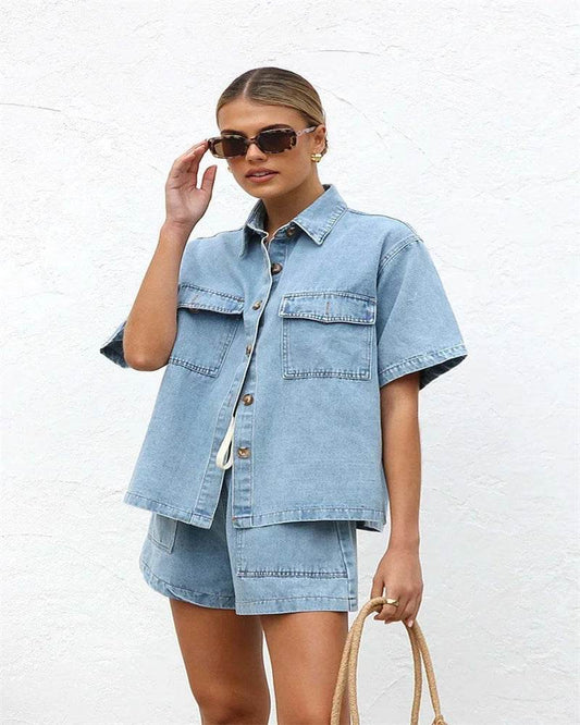 Vintage Denim Shorts Suit - P12 Hub Europe