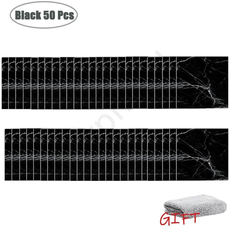 10-50Pcs PVC Marble Wall Stickers Self-Adhesive Thickened Tile Sticker Bathroom Waterproof Floor Sticker Kitchen Home Decoration - P12 Hub Europe