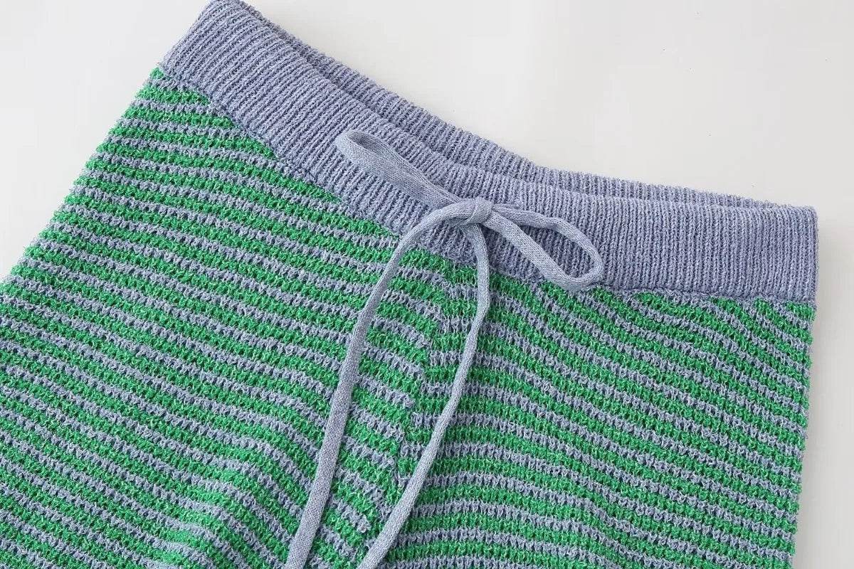 Summer Retro Knitted Shorts Set - P12 Hub Europe