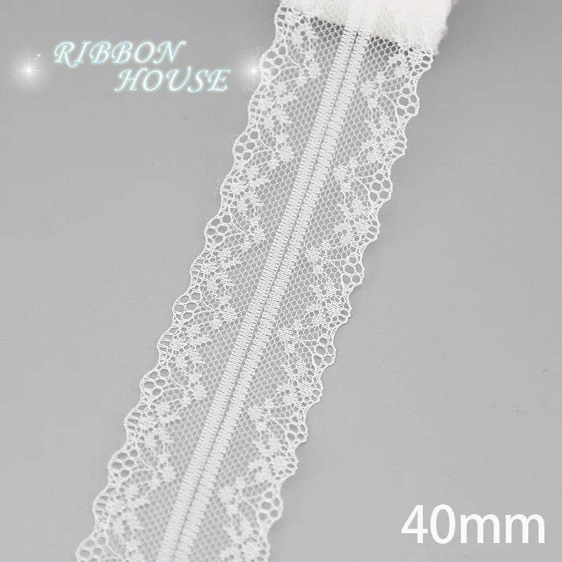 (5 yards/roll) white Lace ribbon fabric Webbing Decoration Lovely gift packing polyester Material - P12 Hub Europe