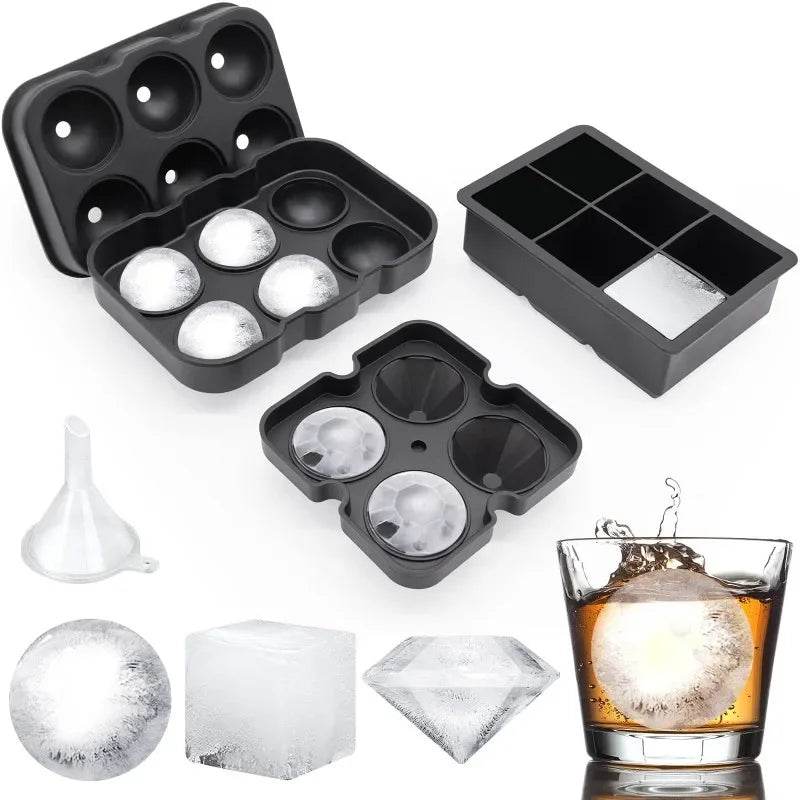 4/6/8/15Grids Silicone Ice Cube Molds Spherical Ice Cube Molds Ice Cream Ice Cube Making Machine Reusable Whiskey Ice Cube Molds - P12 Hub Europe