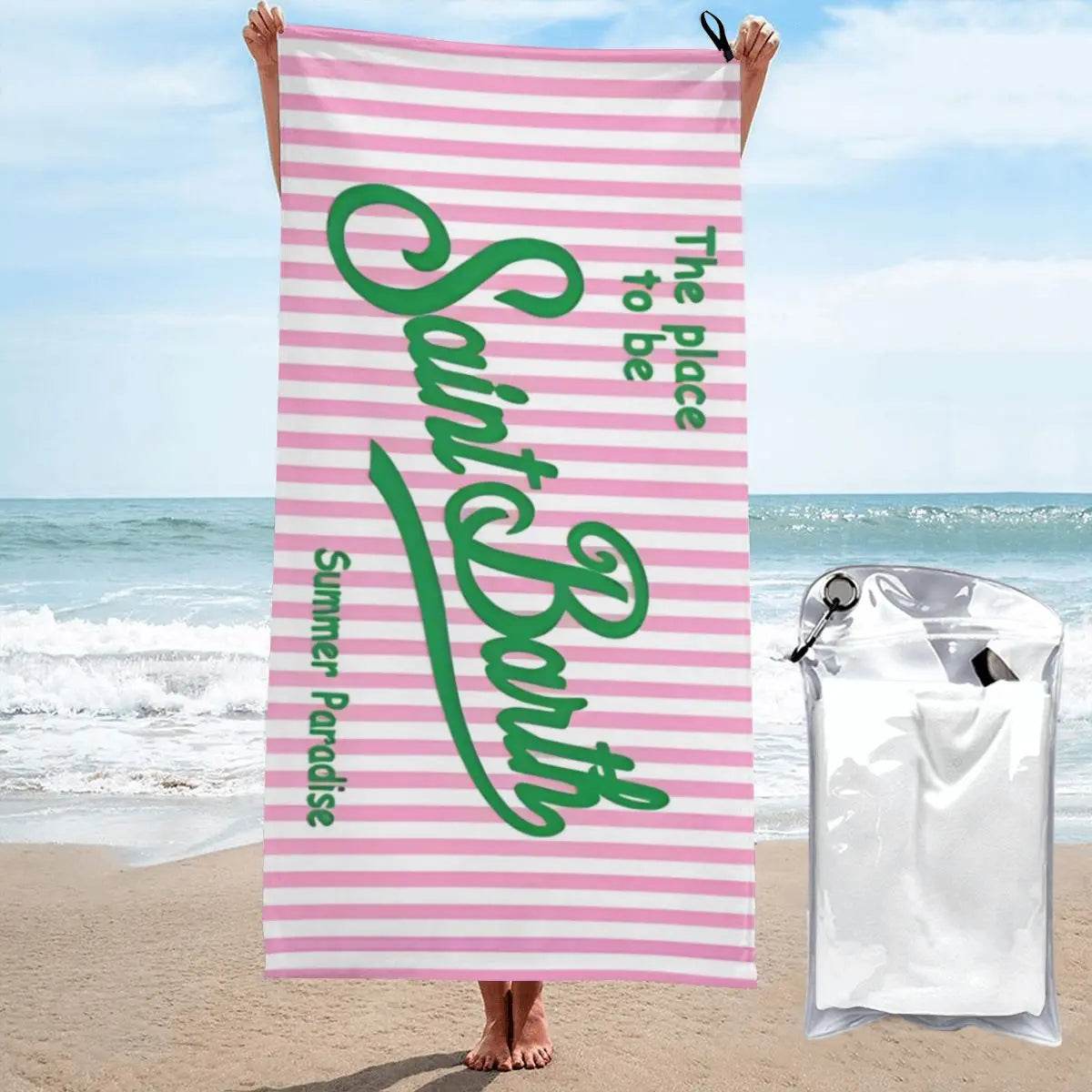 Microfiber Bath Towel S-Saint B-Barth Print Quick Dry Sandless Beach Blanket Soft Comfortable for Men Women Camping Pool Towel - P12 Hub Europe