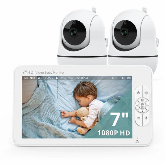 Screen Baby Monitor 7" 1080P Split No WiFi, 2 Cameras, 4000mAh