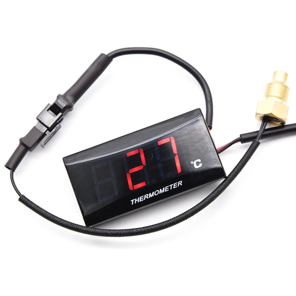0~120°C Motorcycle LCD Digital Temperature Meter for KOSO Cylinder with Sensor Adapter Universal Water Temp Gauges ﻿for Racing