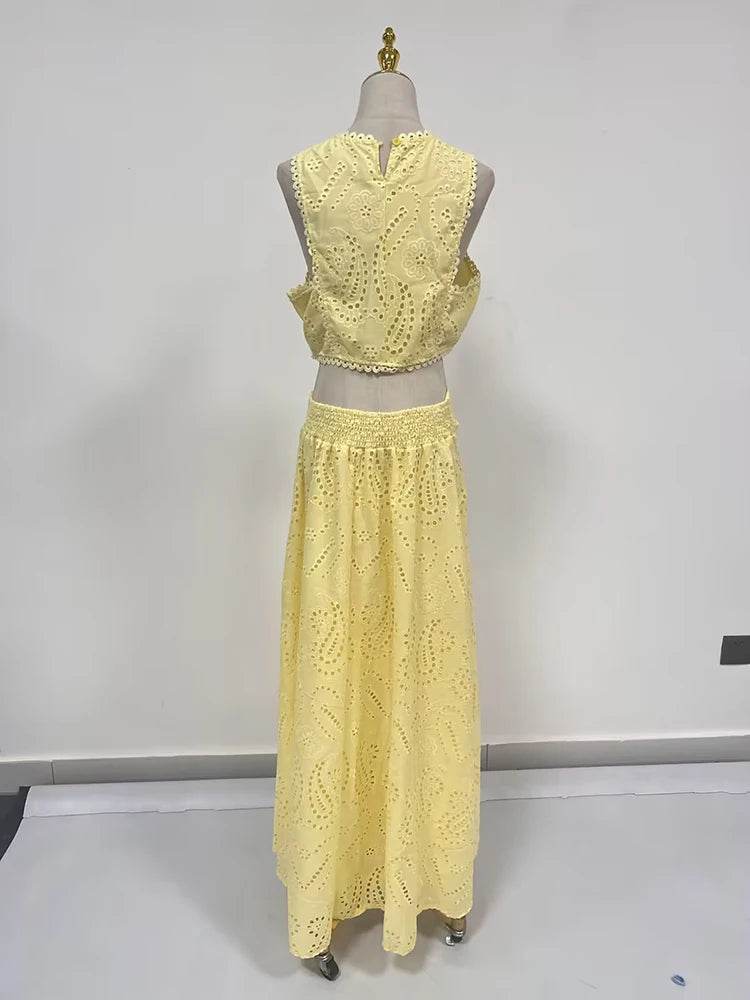 Embroidery Hollow Skirt Set - P12 Hub Europe
