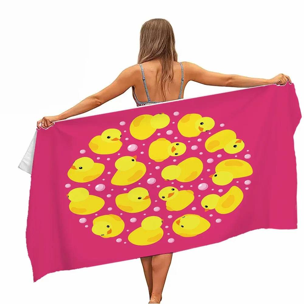 Extra Large Quick-drying Microfiber Beach Towel with Chic Duck Design - Super Absorbent, Lightweight and Stylish - P12 Hub Europe