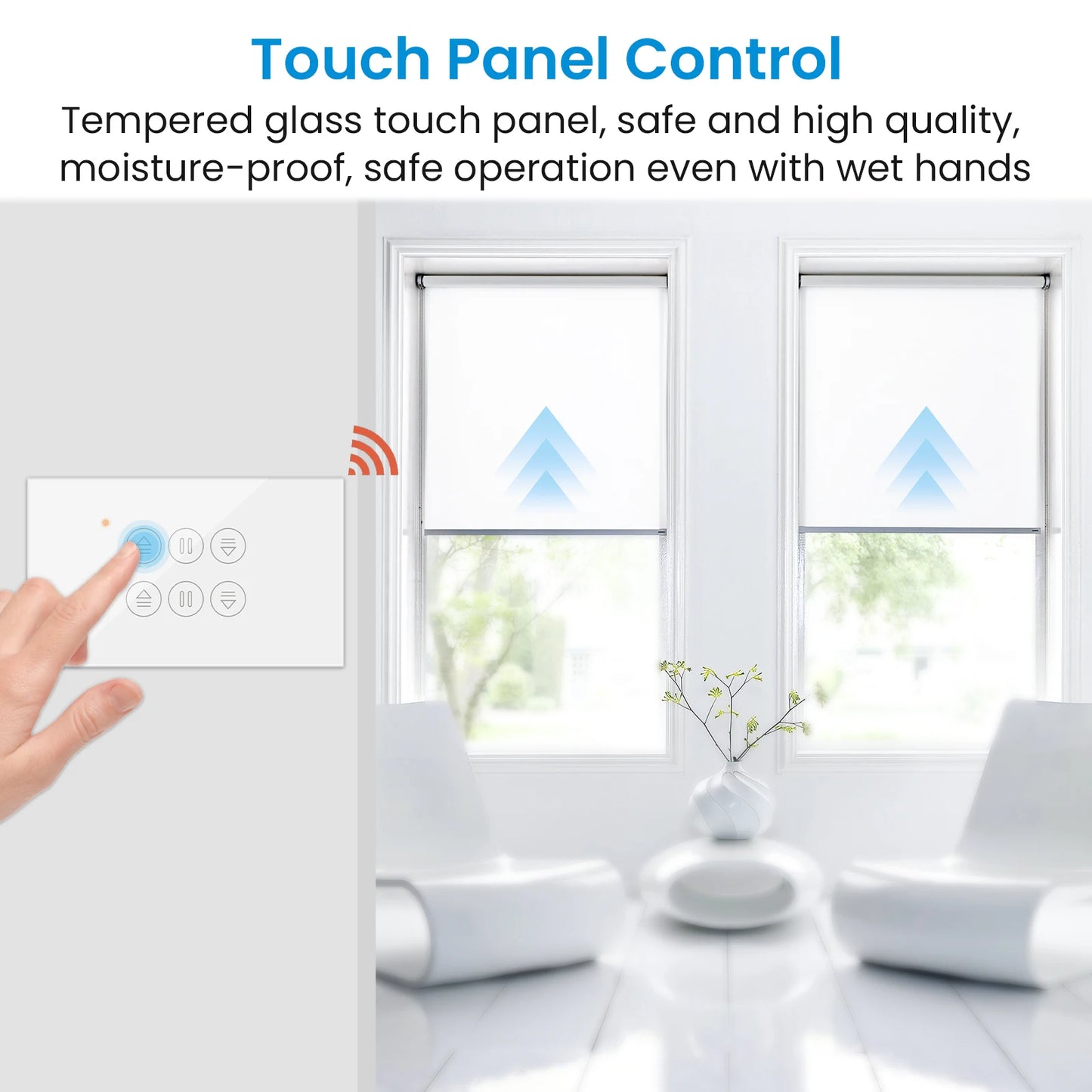 QCSMART ZigBee 3.0 Dual Curtain Roller Shutter US Standard Switch Tuya Smart Life App Remote Control Home Assistant Alexa DIY