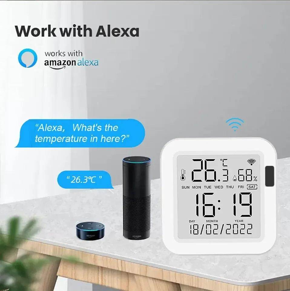 WiFi Temp Humidity Sensor | LCD, Backlight, Smart Life - P12 Hub Europe