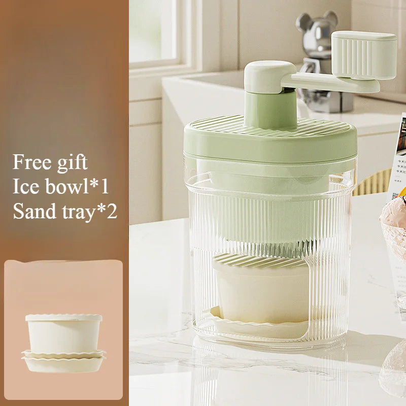 Shaved Ice Machine Small Manual Ice Crusher Home Hand-cranked Machine Making Smoothie Machine Suitable for Outdoor Camping