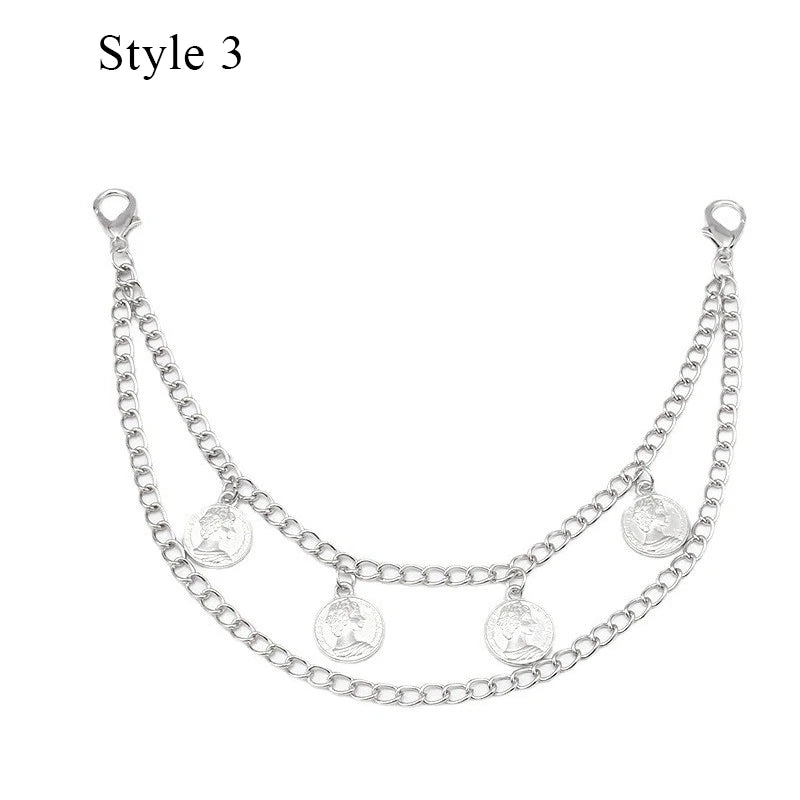 Multi-layer Metal Bag Chain DIY Handles Butterfly Heart Star Pendant Shoulder Bag Chain Replacement Bag Accessories Pearl Chain