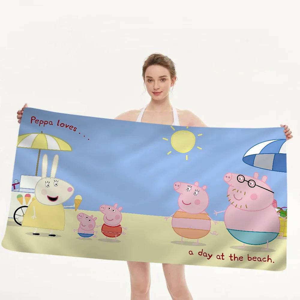Cartoon P-Peppa Pig Microfiber Beach Towel Absorbent Quick Dry Soft Yoga Swimming Resort Mountain Climbing Towel - P12 Hub Europe