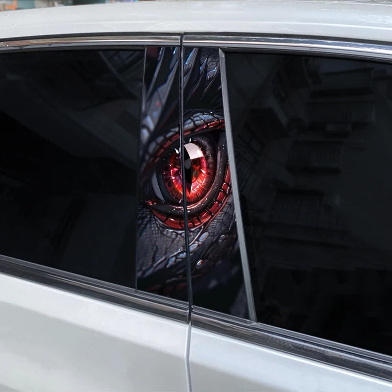 2pcs Wolf Car B-Pillar Stickers DIY Animal-Shaped Car Center Pillar Stickers Vinyl Waterproof Car Door Pillar Stickers