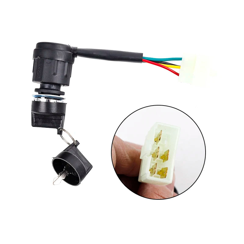 Universally 5 Wire 5 Pin Ignition Key Switch Start Lock with 2 keys Waterproof 4 Stroke Motorcycle Dune Buggy ATV parts moped