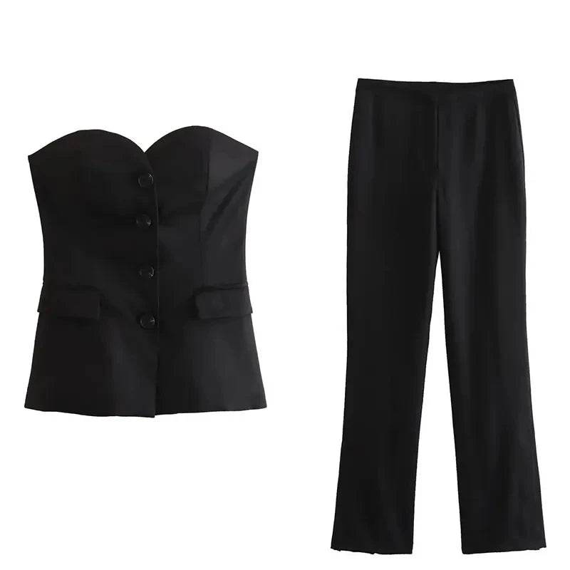 Strapless Side Slit Suit - P12 Hub Europe