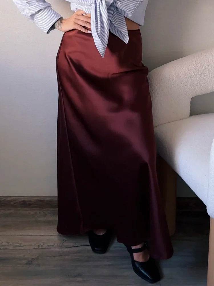 Women's Satin Maxi Skirt - P12 Hub Europe