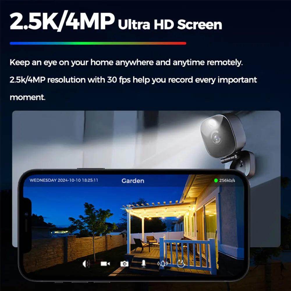 Outdoor Mini Camera WiFi 4MP PIR, Color Night, AI Detect - P12 Hub Europe