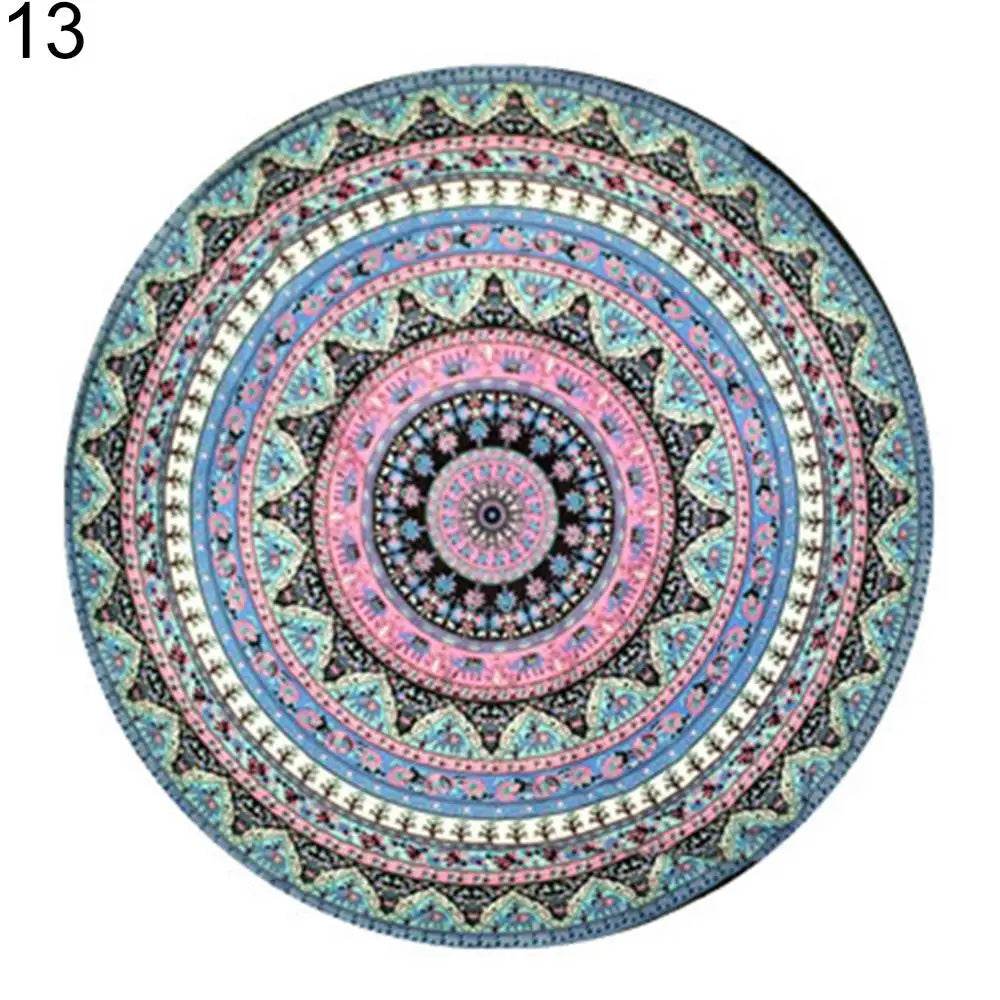 Large Aldult Beach Towel Vintage Round Chiffon Anti-sunlight Shawl Beach Towel Outdoor Yoga Picnic Mat - P12 Hub Europe