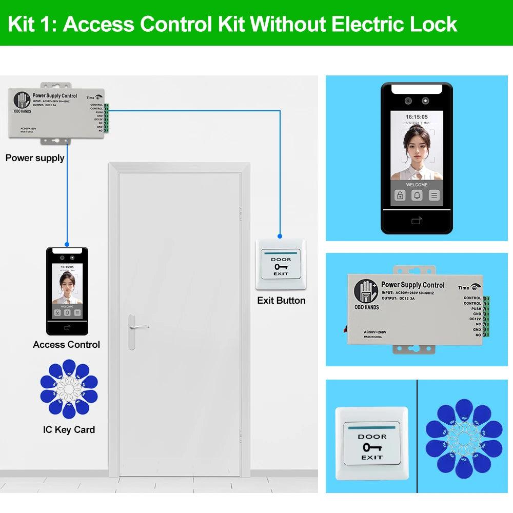 Face Recognition Access Control 5" Touch, IP65, RFID, Password, Attendance - P12 Hub Europe