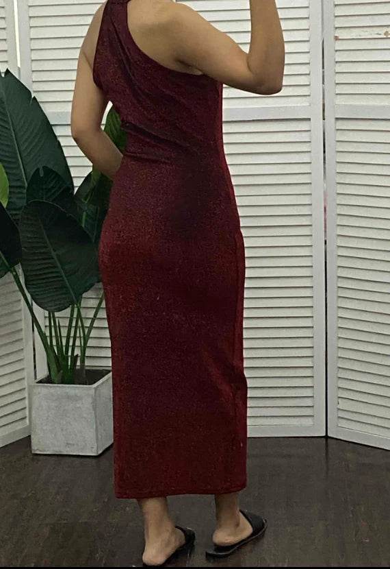 Women High Neck Sleeveless Glitter Bodycon Dress - P12 Hub Europe
