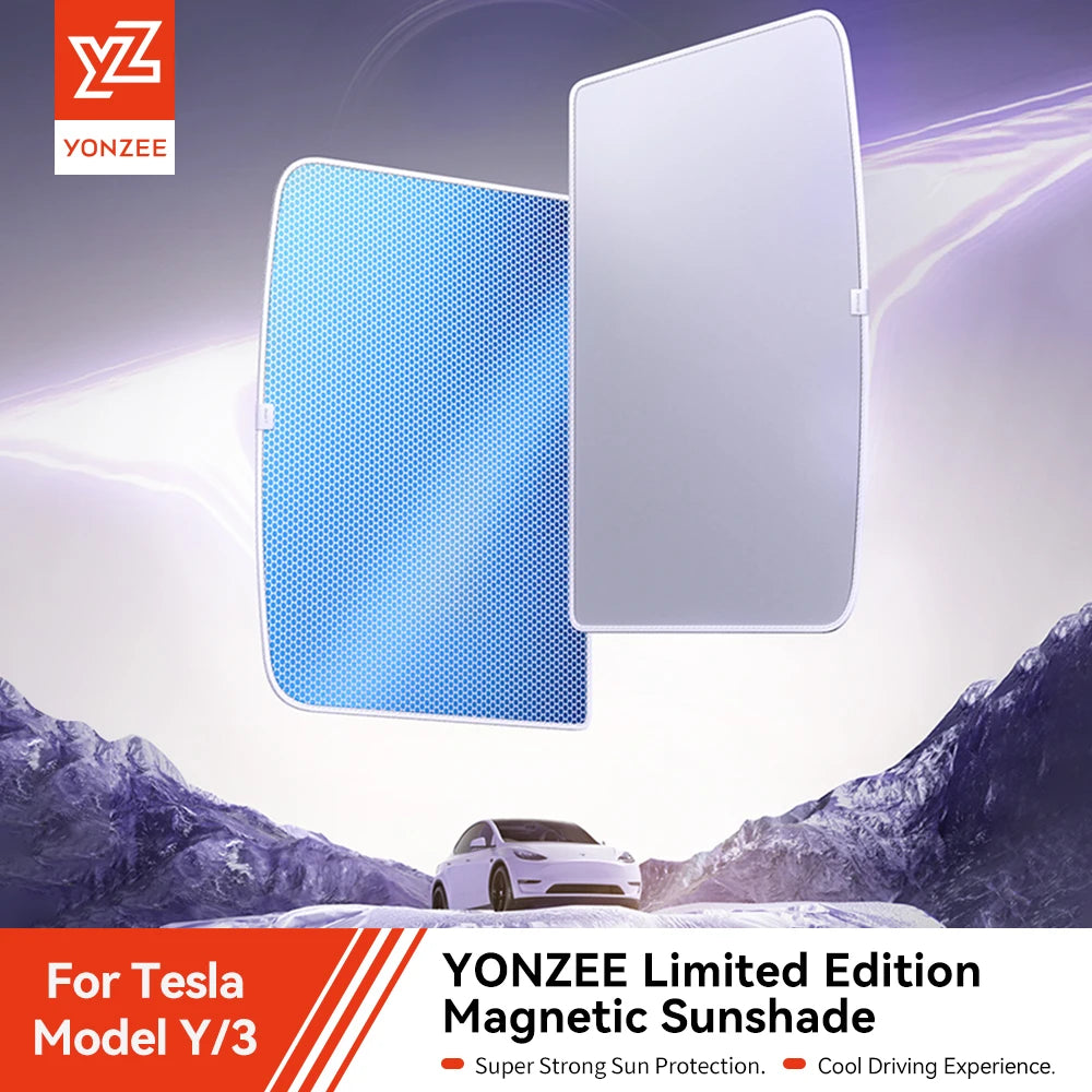 YZ For Tesla 2025 Highland Model 3 Model Y Starship Ice Frost Sun Shades Honeycomb Glass Screen Sunshade Front Rear Sunroof