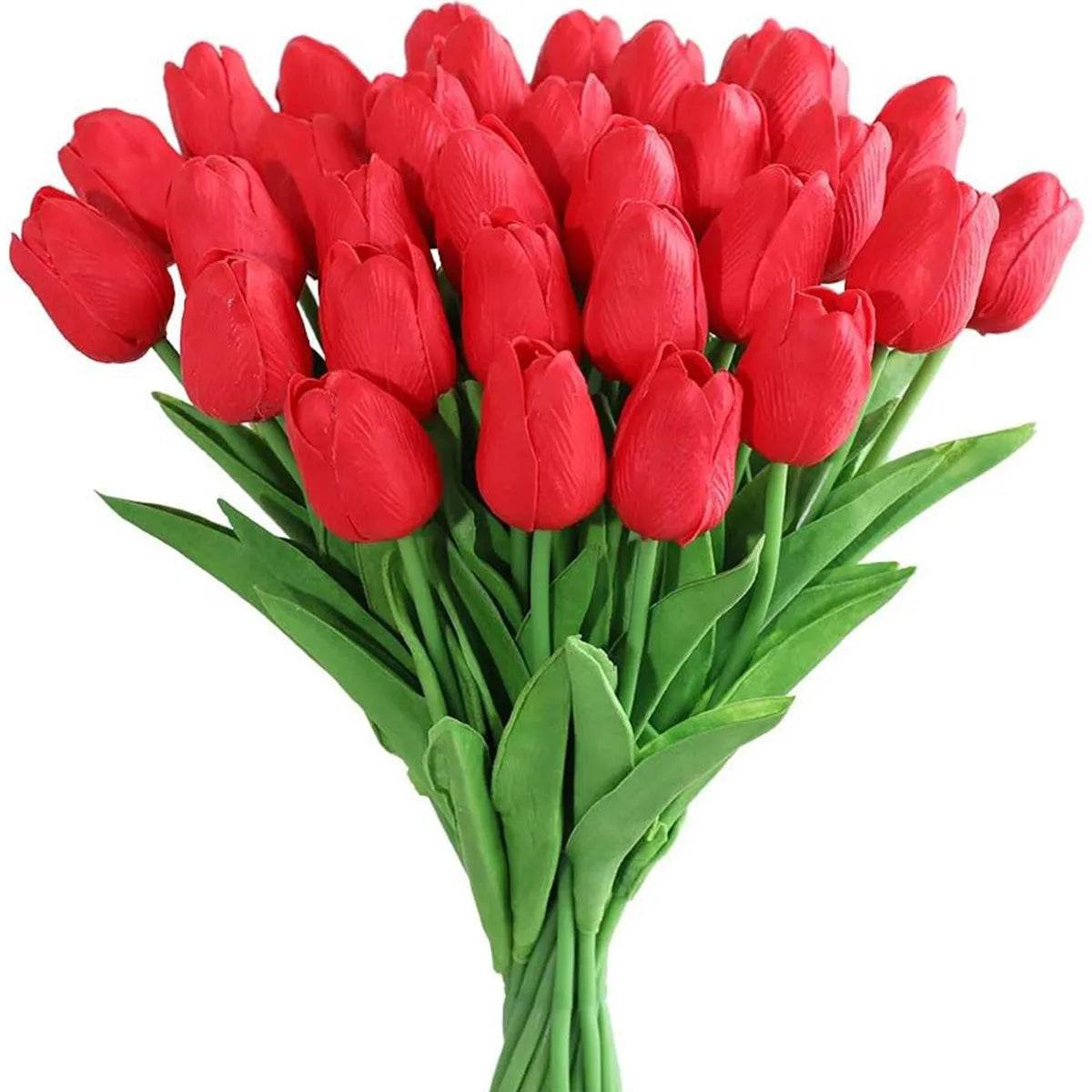 10Pcs Artificial Flower Realistic Touch Tulip Scrapbooking Vase Home Decor Wedding Garden Arch Garland Mother's Day Bouquet diy - P12 Hub Europe