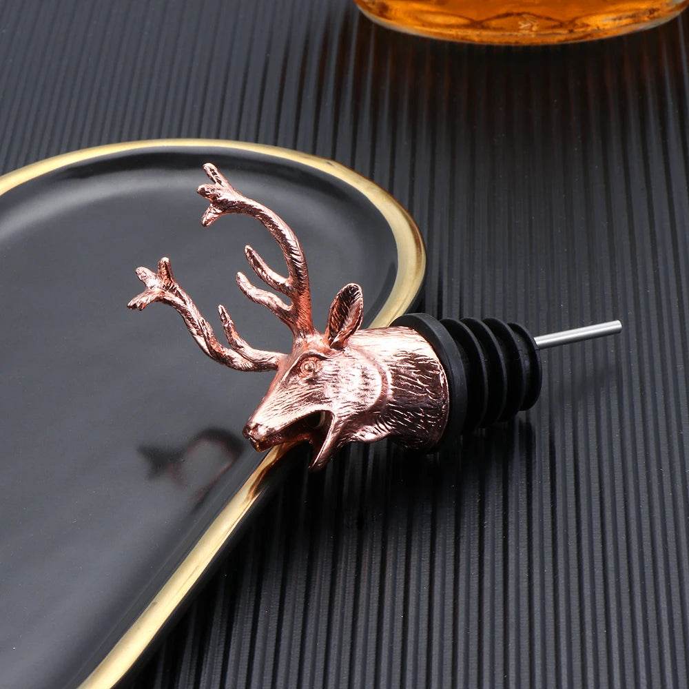 Deer Head Wine Pourer Bottle Stoppers Zinc Alloy Bar Tools Wedding Party Drinks Wine Aerators Kitchen Tool Accessories - P12 Hub Europe