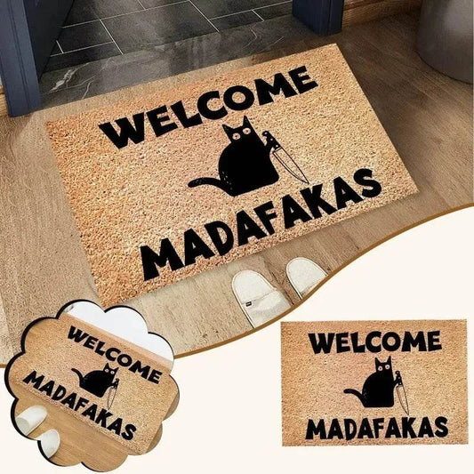 VIKAMA Upgraded Material Black Cartoon Cat Moving Thickened Doormat Living Room Bedroom Kitchen Bathroom Carpet Home Decor - P12 Hub Europe
