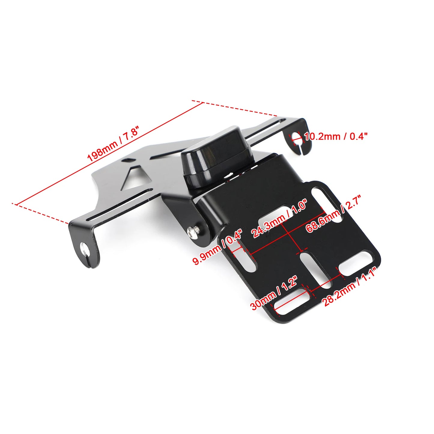 Artudatech Universal Motorcycle License Number Plate Frame Holder Bracket Adjustable Angle Motorbike Accessories