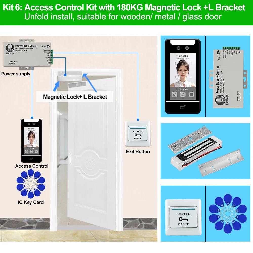 Face Recognition Access Control 5" Touch, IP65, RFID, Password, Attendance - P12 Hub Europe