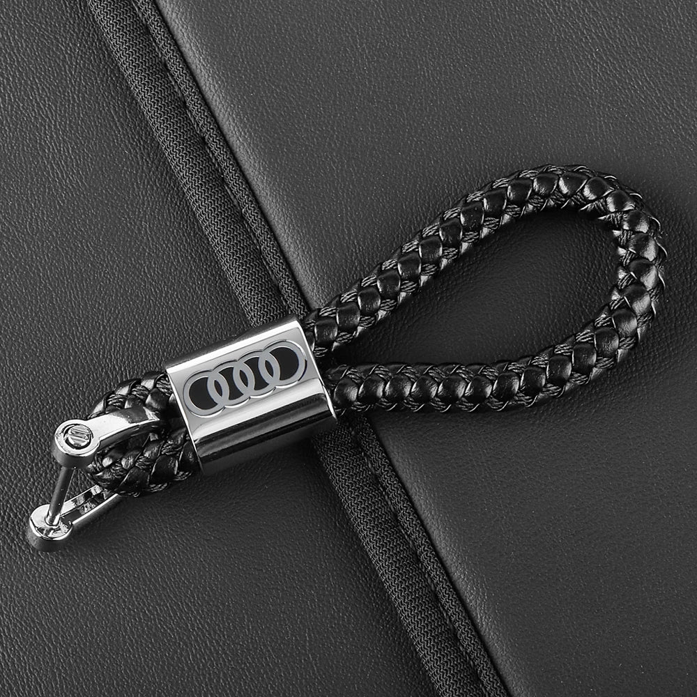 3D Metal/Leather Car Logo Key Chain Keyring Auto Interiors Accessories For Audi Sline A1 A2 A3 A4 A4L A5 A6 A7 A8 A8L TT Q1 Q2