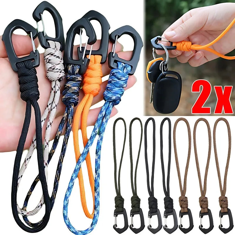 Key Ring Umbrella Rope Hook Outdoor Camping Sports Accessories Braid Rope 7-core Keychain Flashlight Small Tool Key Lanyard