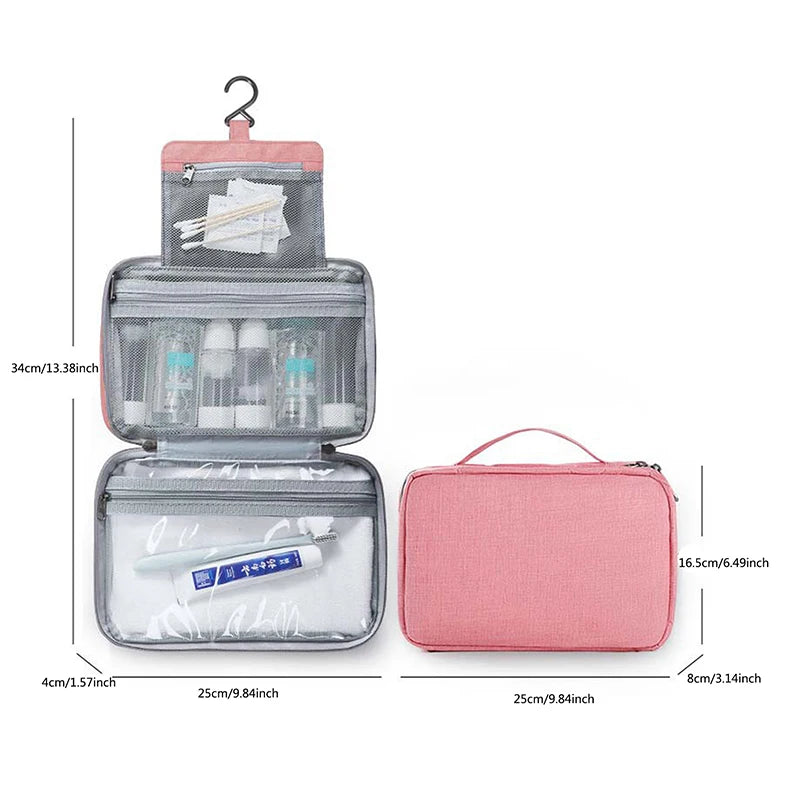 Large Hanging Hook Toiletry Bag Waterproof Folding Handbag Travel Makeup Cosmetic Razor Storage Organizer Case Bathroom Supplies